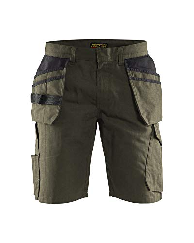 Blaklader 149413304599C44 Service Shorts mit Nageltaschen, Dunkles Olivgrün, Größe C44 von BLÅKLÄDER