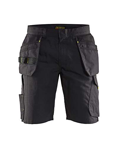 Blaklader 149413309933C46 Service Shorts mit Nageltaschen, Schwarz/Gelb, Größe C46 von BLÅKLÄDER