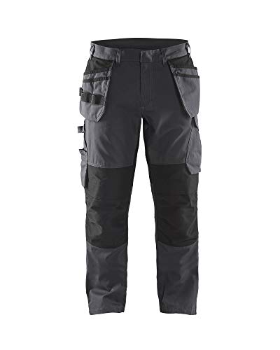 Blaklader 149613309699C44 Service Arbeitshose mit Stretch und Nageltaschen, Mittelgrau/Schwarz, Größe C44 von BLÅKLÄDER