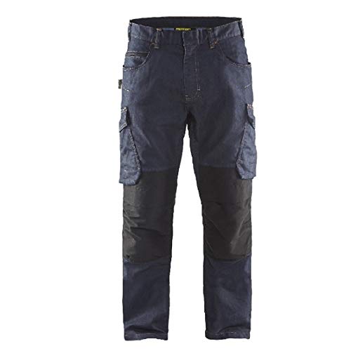 Blaklader 14971141 Pantalones de Servicio Stretch Denim, Azul marino / Negro, Größe C62 von BLÅKLÄDER