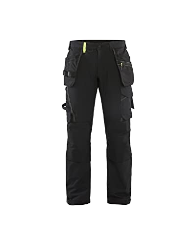 Blaklader 152216459933D96 4-Wege Stretch Handwerker Arbeitshose, Schwarz/Gelb, Größe D96 von BLÅKLÄDER