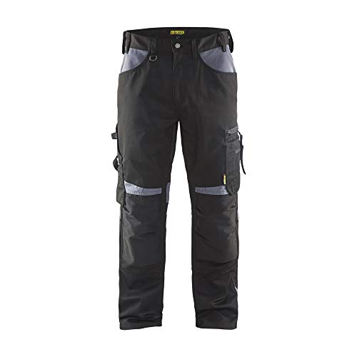 Blaklader 155618609994D104 Handwerker Arbeitshose ohne Nageltaschen, Schwarz/Grau, Größe D104 von BLÅKLÄDER