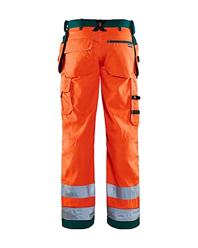 Blaklader 156818115349D112 Handwerker Arbeitshose, High Vis Orange/Grün, Größe D112 von BLÅKLÄDER