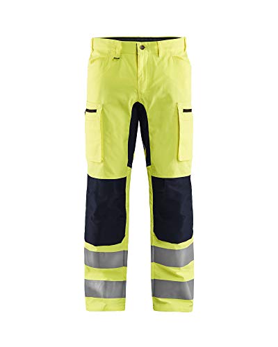 Blaklader 158518113399C54 Arbeitshose mit Stretch, High Vis Gelb/Schwarz, Größe C54 von BLÅKLÄDER