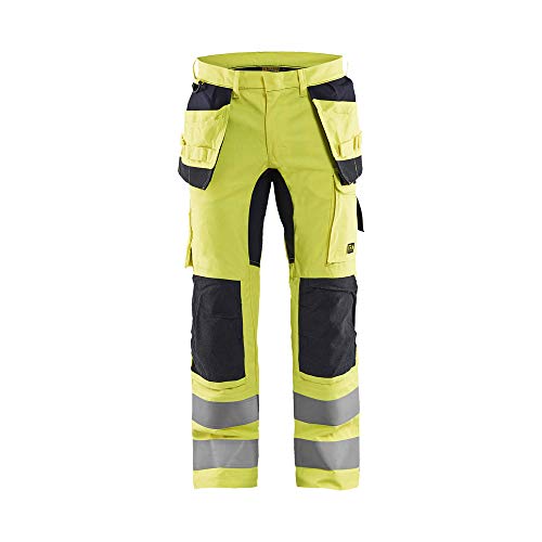 Blaklader 158715123389C44 Multinorm Inhärent Arbeitshose mit Stretch, High Vis Gelb/Marine, Größe C44 von BLÅKLÄDER