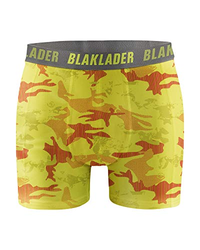 Blaklader 188610793394S Boxershorts, Gelb/Grau, Größe S, 2 Stück von BLÅKLÄDER