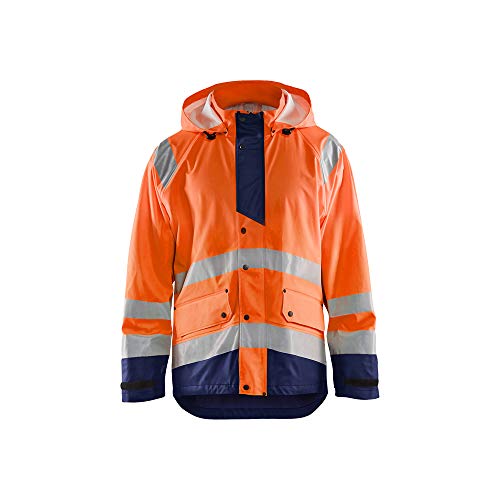 Blaklader 432720055389XL Level 3 RegenJacke, High Vis Orange/Marineblau, Größe XL von BLÅKLÄDER