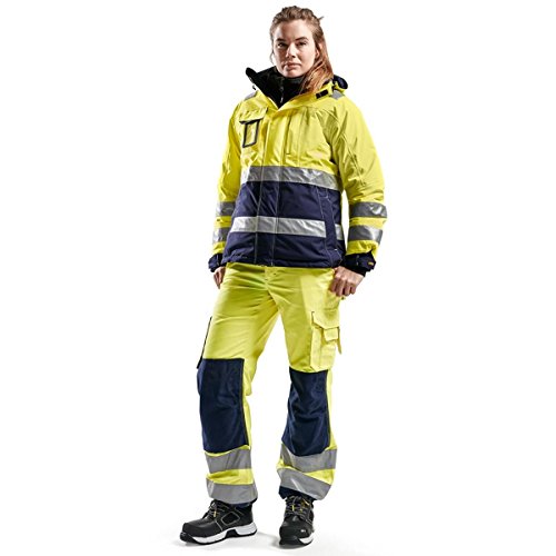 Blaklader 71551811 DAMEN-HOCHVISIERHOSE OHNE NAGELTASCHEN, Gelb/Marine, grootte C48 von BLÅKLÄDER
