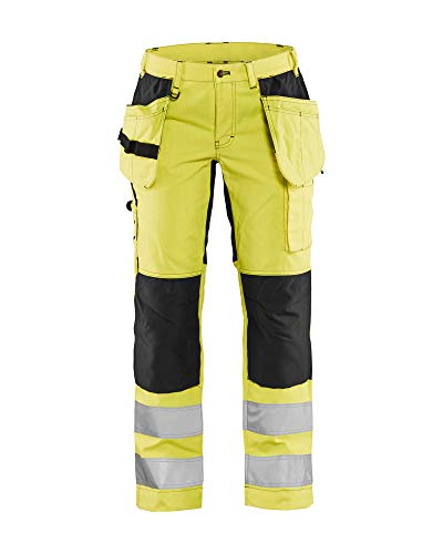 Blaklader 716318113399C50 Damen High Vis Arbeitshose mit Stretch, Gelb/Schwarz, Größe C50 von BLÅKLÄDER