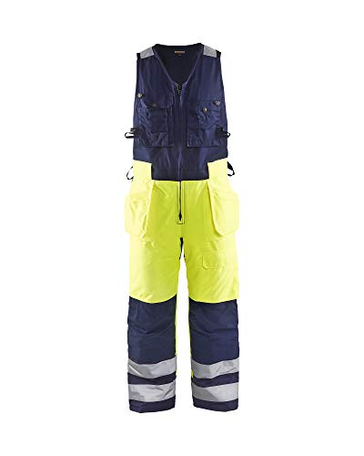 Blaklader 85041977 ÄRMELLOSE WINTER-OVERALLS MIT HOHER VISKOSITÄT, Gelb/Marine, grootte C60 von BLÅKLÄDER