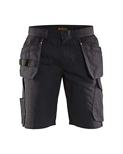 Blaklader 149413309933C48 Service Shorts mit Nageltaschen, Schwarz/Gelb, Größe C48 von BLÅKLÄDER