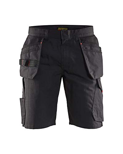 Blaklader 149413309956C46 Service Shorts mit Nageltaschen, Schwarz/Rot, Größe C46 von BLÅKLÄDER