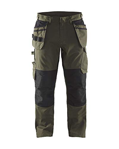 Blakläder 149613304599D124 Service Bundhose mit Nageltaschen Größe in Olivegrün/Schwarz, D124 von BLÅKLÄDER