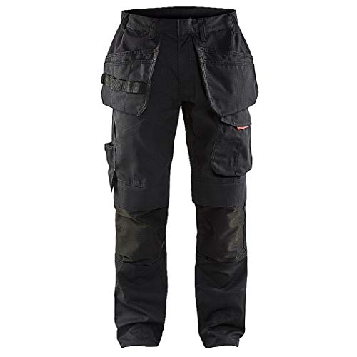 Blakläder 149613309933D112 Service Bundhose mit Nageltaschen Größe in schwarz/gelb, D112 von BLÅKLÄDER