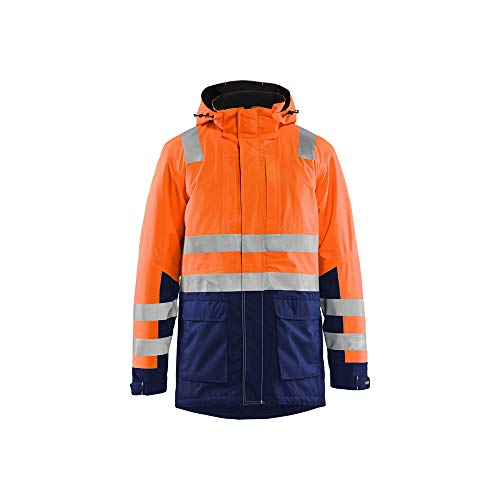 Blaklader 449519875389XS Winterparka, High Vis Orange/Marineblau, Größe XS von BLÅKLÄDER