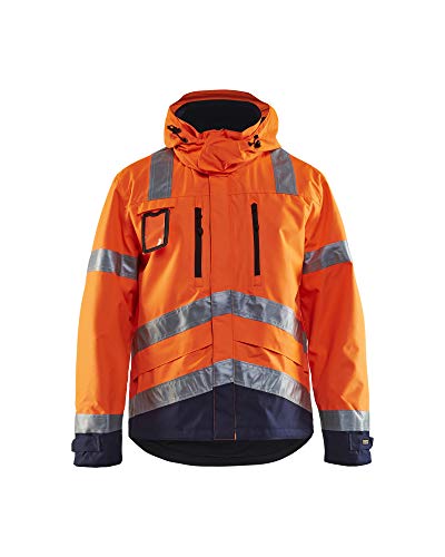 Blakläder 483719775389s High Schrauben Regenjacke Class 3 Größe S orange/marine blau von BLÅKLÄDER