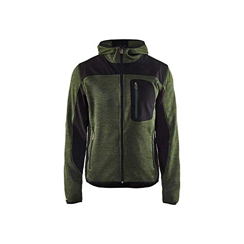 Blakläder Strickjacke mit Softshell-Verstärkungen, 1 Stück, Größe: M, militär-grün/schwarz, 493021174699M von BLÅKLÄDER