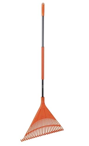 BLACK+DECKER Gartenrechen - 168 x 60 x 5,5 cm - Rasenrechen mit Komfortablem Griff - Mehrwegharke - Orange/Schwarz von BLACK+DECKER