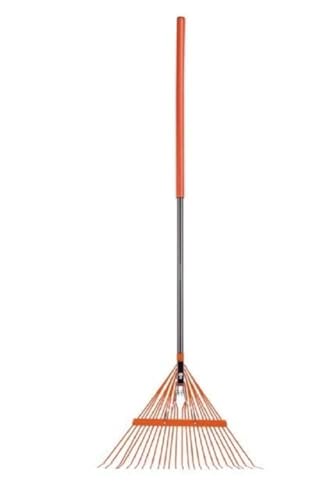 BLACK+DECKER Gartenrechen BXGTTO7001 - 164 x 60 x 3 cm - Rasenrechen mit komfortablem Griff - Mehrwegharke - Orange/Schwarz von BLACK+DECKER