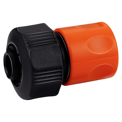 BLACK+DECKER Gartenschlauch Schnellkupplung - 5/8'-3/4' - ⌀16-19 mm - Kunststoff - Schwarz/Orange von BLACK+DECKER