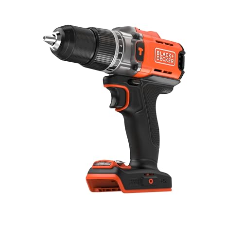 BLACK+DECKER 18V POWERCONNECT Akku-Bohrhammer, 45Nm Drehmoment, 2 Gangstufen, LED-Licht, schlüsselloses Bohrfutter, kein Akku oder Ladegerät, BCD383XN-XJ von BLACK+DECKER