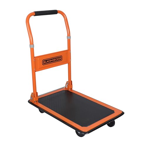 BLACK+DECKER BXWT-H303 Plattformwagen - Transportwagen Max. 80KG - Klappbarer Handwagen 60 x 40 x 80,5 cm - Transporter mit Griff - Leicht zu Verstauen - Stahl von BLACK+DECKER