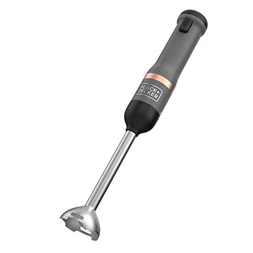 BLACK+DECKER Stabmixer Kitchen Wand Mixer elektrisch mit Messbecher und Ladegerät (7.2 Volt, kabelloser Pürierstab, Blender & Food processor mit 5 Leistungsstufen, im Set mit 700ml) BCKM1011KGF von BLACK+DECKER