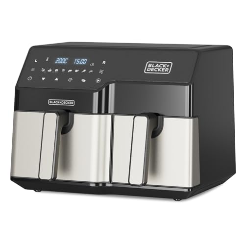 Black+Decker - 2 Fächer Heißluftfritteusen 2500W | 9L Gesamtvolumen | 8 Voreingestellte Programme | Digitales Touch-Display | Einstellbare Temperatur 80-200ºC | Double Cooking Technologie Black+Decker - 2 Fächer Heißluftfritteusen 2500W | 9L Gesamtvolumen | 8 Voreingestellte Programme | Digitales Touch-Display | Einstellbare Temperatur 80-200ºC | Double Cooking Technologie von BLACK+DECKER