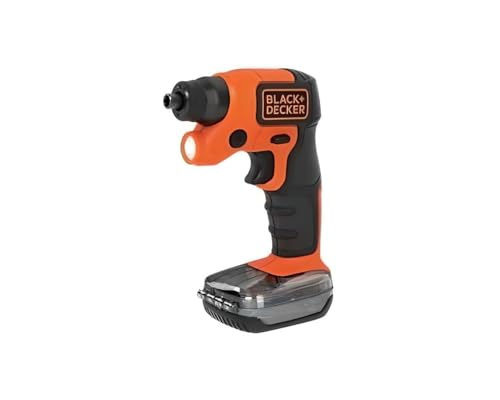 Black+Decker Akku-Schrauber mit Zubehöraufbewahrung BDCSFS30C (3.6V, 1.5 Ah, Rechts-/Linkslauf, integrierte Taschenlampe, 30tlg. Abziehbares Zubehörset Am Schrauberfuß) von BLACK+DECKER