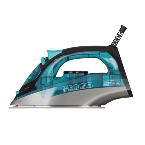 Black+Decker - Dampfbügeleisen 2200W | Dauerdampf 30g/min | Dampfstoß 120g/min | Edelstahlsohle | Antikalk- und Antitropfsystem | Vertikalbügeln | Wasserspray | Präzisionsspitze von BLACK+DECKER