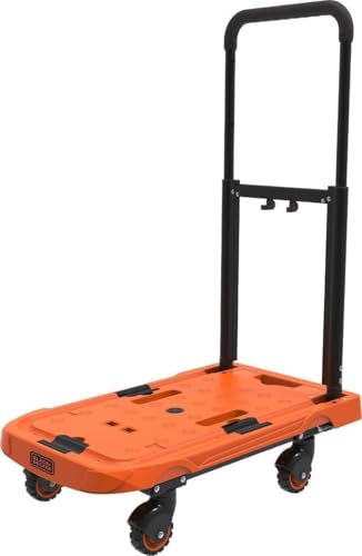 Black+Decker Faltbarer Rollwagen - Transportwagen - Max. 90 KG - Höhenverstellbarer Griff - 61.4 x 37x3 x 89.4 cm - Orange von BLACK+DECKER