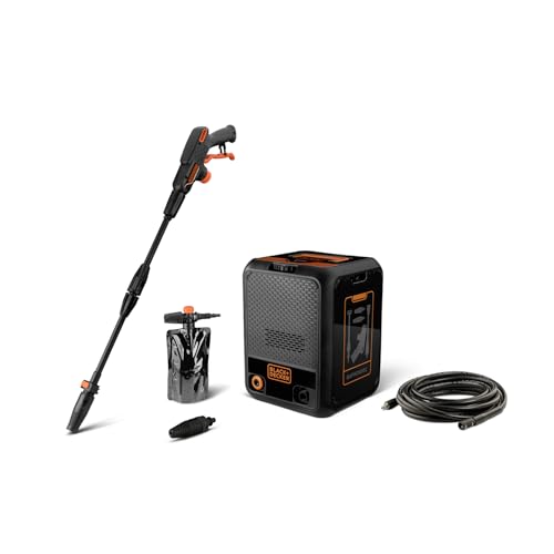 Black+Decker Hochdruckreiniger BXPW1900C, Kompakt, Hochdruck, für Auto und Außenbereiche, max. Druck 150 bar, max. Durchflussmenge 460 l/h, Leistungsaufnahme 1900 W von BLACK+DECKER