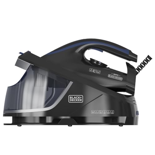 Black+Decker – Kompaktes Bügelcenter| Leicht, 1,5-Liter-Tank| Dampfstoß 400 g/min| Präzisionsspitze| Keramiksohle| Selbstreinigung| Anti-Kalk| ECO-Modus| Ergonomisches Design von BLACK+DECKER