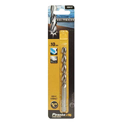 Piranha HSS-E Kobalt Hi-Tech Metallbohrer (für alle Metallarten, 10 mm Bohrdurchmesser, 133 mm Gesamtlänge, 1 Stück) X50137 von Piranha