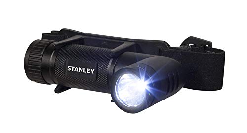STANLEY HL2S - Hands Free 280 Lumen LED-Taschenlampe mit verstellbarem Kopfband, Alkalibatterie (3x AAA inklusive) von BLACK+DECKER