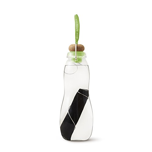 black + blum EGG002 Eau Good Glas-Limette, 650 ml Trinkflasche, Borosilikatglas/Kork von BLACK + BLUM