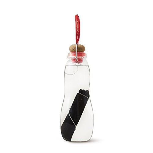 black + blum EGG004 Eau Good Glas-Rot, 650 ml Trinkflasche, Borosilikatglas/Kork von BLACK + BLUM