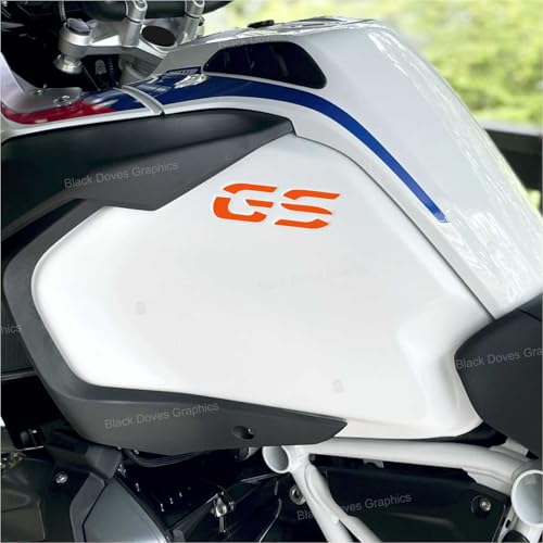 2 Aufkleber kompatibel mit Tankseiten Motorrad R 1200 1250 GS Adventure LC (Neonorange) von BLACK DOVES GRAPHICS