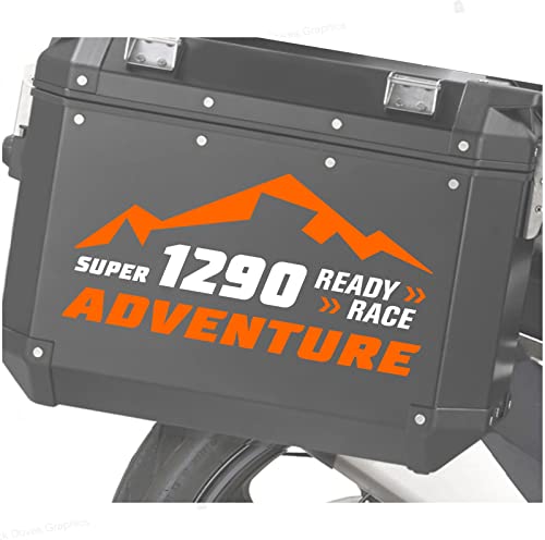 2 Stück Aufkleber kompatibel mit KTM 1290 Super Adventure TOURATECH GIVI (orange-weiß) von BLACK DOVES GRAPHICS