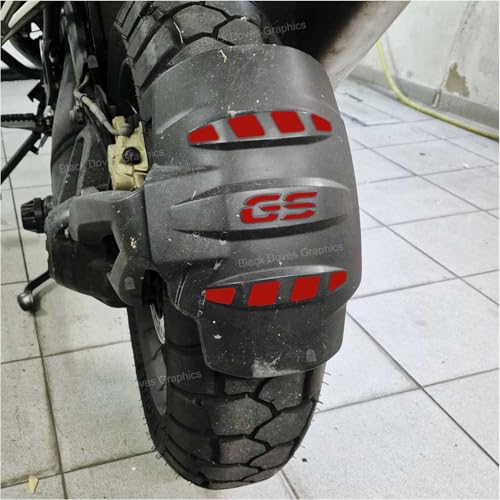 3 Stück REFLEKTIERENDE Aufkleber Kompatibel mit Motorrad R 1200 1250 GS Adventure HECKFENDER Rot von BLACK DOVES GRAPHICS