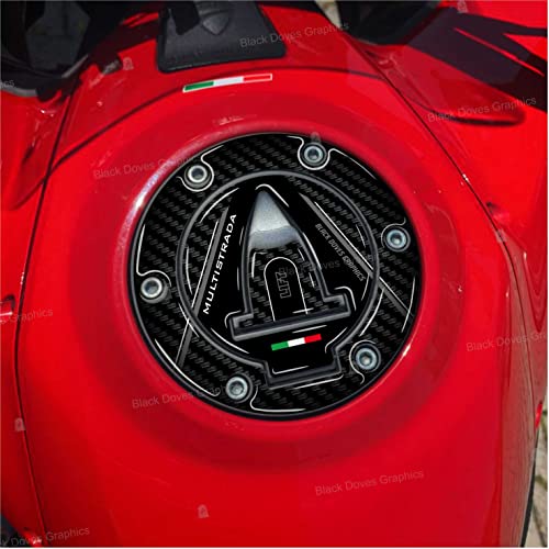 3D-Aufkleber kompatibel mit Tankdeckel Ducati Multistrada 950 1200 1260 S V2 von BLACK DOVES GRAPHICS