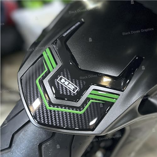 BLACK DOVES GRAPHICS 3D-geharzte Aufkleber Schutz kompatibel mit KAWASAKI Z H2 SE 2021-2024 (Schutzblech vorne), KAWZH2 von BLACK DOVES GRAPHICS
