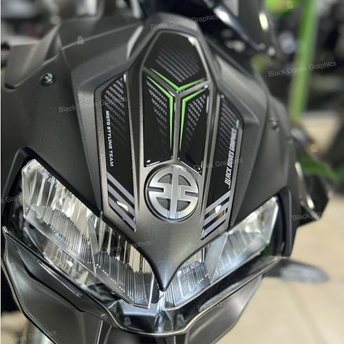 BLACK DOVES GRAPHICS Harzbeschichtete 3D-Aufkleber Schutz kompatibel mit KAWASAKI Z H2 SE 2021-2024 (Frontschutz), KAWZH2 von BLACK DOVES GRAPHICS