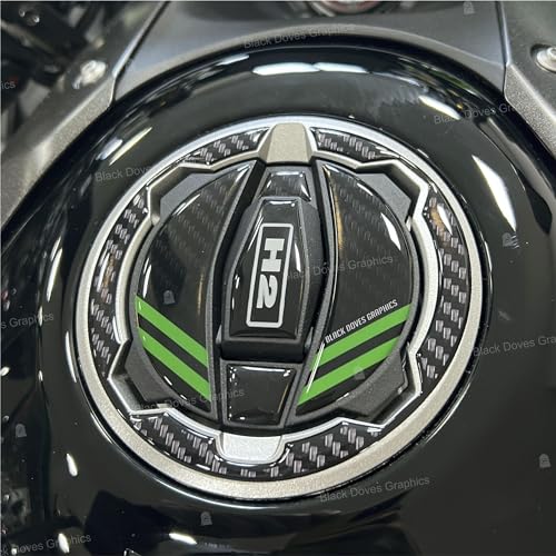 BLACK DOVES GRAPHICS Harzbeschichtete 3D-Aufkleber Schutz kompatibel mit KAWASAKI Z H2 SE 2021-2024 (TAPPO-Schutz), KAWZH2 von BLACK DOVES GRAPHICS