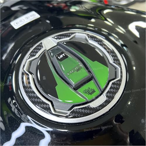 Harzbeschichtete 3D-Aufkleber kompatibel mit KAWASAKI Ninja 1100 SX 2025 Emerald Blazed Green (TAPPO-Schutz) von BLACK DOVES GRAPHICS