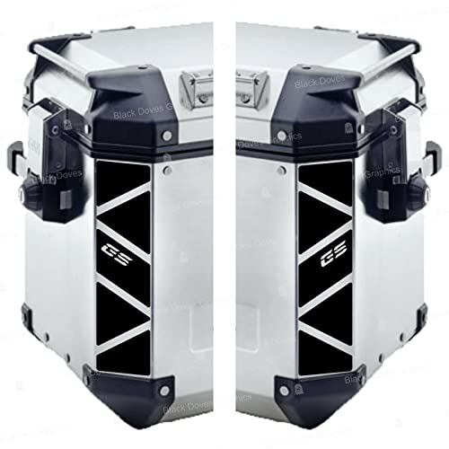 Reflektoren Aufkleber kompatibel mit Seitenkoffer GIVI TREKKER OUTBACK 48 37 ltr Motorrad (schwarz) von BLACK DOVES GRAPHICS