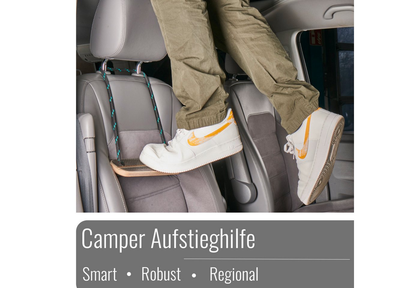 BLACK FOREST FOX Campingtisch HOLZI Aufstiegshilfe Vans mit Hochdach Trittstufe Trittleiter Camper (1-St), Mit Nut und rutschhemmend von BLACK FOREST FOX