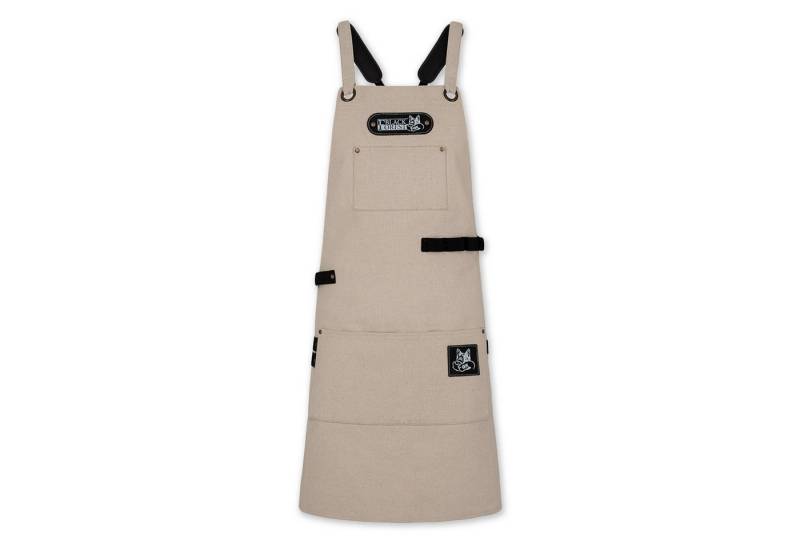 BLACK FOREST FOX Grillschürze Canvas Arbeitsschürze, Grillschürze BBQ Kochschürze Art & Comfort in, COMFORT Natur-Weiß von BLACK FOREST FOX