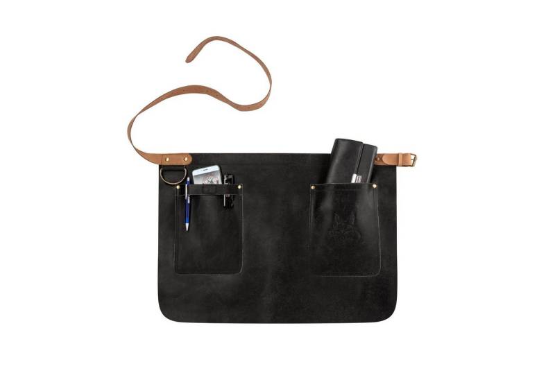 BLACK FOREST FOX Grillschürze TIP HUNTER Cracker Leder Service Bistro Zapf Schürze kurz, Split Black von BLACK FOREST FOX