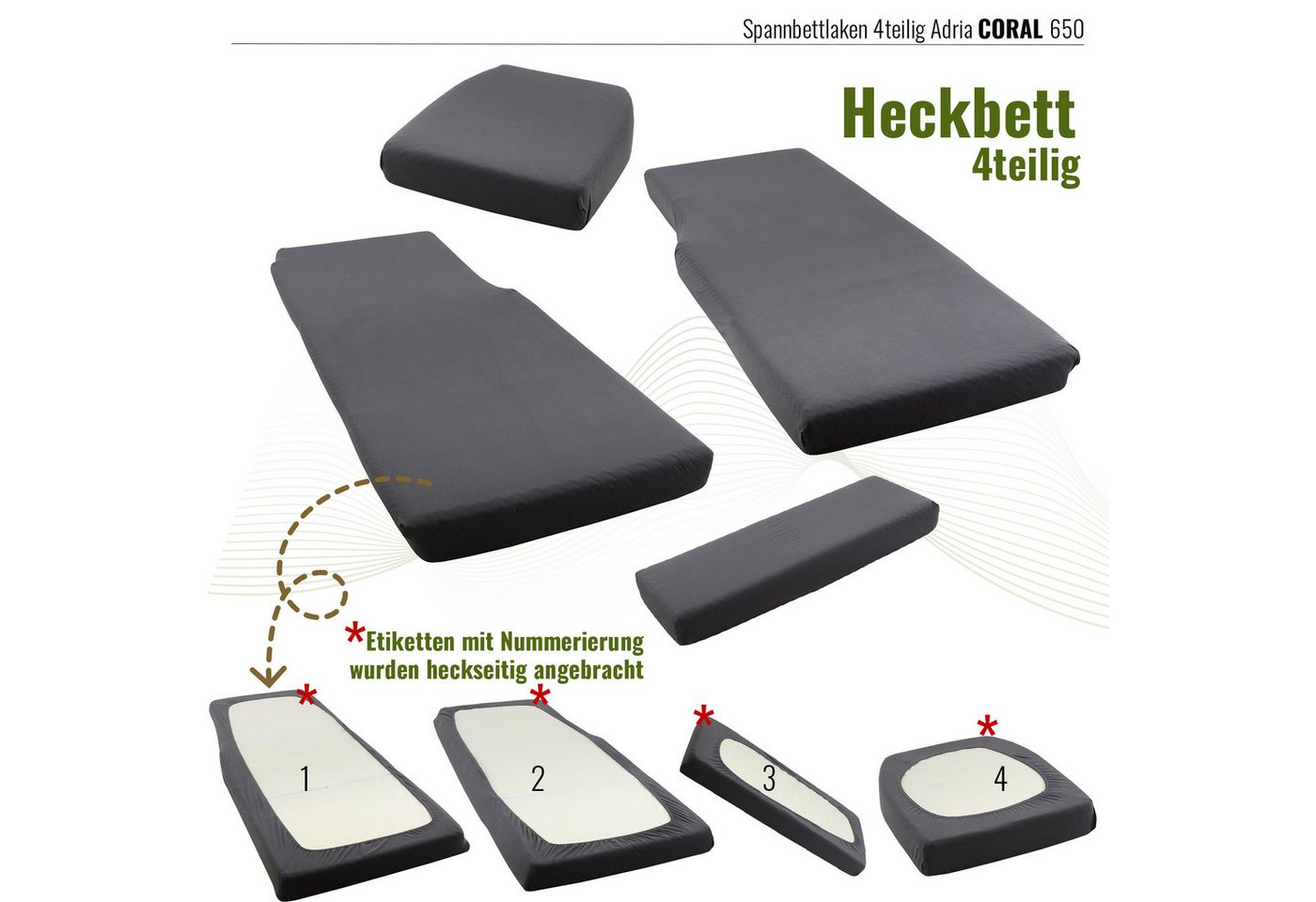 BLACK FOREST FOX Spannbettlaken Spannbettlaken Adria Supreme 670 SL, DL, AXESS 650 SL OEKO-TEX® Grau, Baumwolle, Gummizug: rundum, OEKO-TEX® Standard 100, Zertifikatnummer IW 00270 von BLACK FOREST FOX